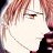 Pixelated anime-style character face with light brown hair and closed eyes on left, adjacent to black background with white text "Anime IM" and signature "c0m" on right.