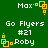 Green background with white text and yellow square icons arranged in a pattern