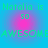 A static digital image with cyan background and pink radial gradients, displaying green text elements in a