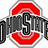 Pixelated graphic with red and gray elements on white background, adjacent to solid red with black text reading "OHIO STATE BUCKEYES. (33)"