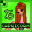 A 48x48 pixel animated contact sheet showing two frames of a Capricorn-themed buddy icon with a cartoon girl character against a green background, featuring the zodiac symbol and text.