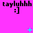A static image with a bright pink background displaying three identical of text and symbols