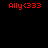Four identical red pixelated text icons reading 'Ally<333' on a black background, arranged in a with no visible animation changes
