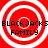 Red background with four white concentric circles, each containing black text reading "BLACKJACKS FAMILY" in pixelated font.