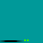 A static image with a teal background featuring two green squares and a black horizontal bar with gradient edges.