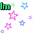 Pixelated icon with green 'Im' text, pink and blue stars, pastel circles, and cyan hearts on white background; animated text changes from 'Crushing' to 'Hard'.