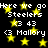 Black background with yellow stars and repeated white text reading 'Here we go Steelers', '43', and '3 Mallory' in a pixelated style.