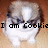 Pixelated image of a small dog with brown and white fur, showing text overlays in a