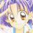 A 48x48 pixel buddy icon featuring a split composition with an anime-style character on the left and text elements on the right against a black background.