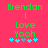 Green pixelated text 'Brendan', 'I', 'Love', 'Yooch' on bright pink background with cyan and gray star-like symbols below.