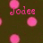 Pink text and circles on dark brown background with gray rectangle overlay.