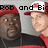 Two pixelated figures wearing red caps with white brims, one dark-skinned and one light-skinned, positioned side-by-side under black text reading "Rob and Big".