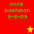 Red background with green text reading 'oivia baehman 9-8-09' and two star icons, one yellow and one orange.