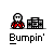 Pixel art icon shows a red-and-white character with a white helmet standing next to a black-and-white boombox, with 'Bumpin'' text below.