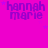 identical purple 'hannah marie' text icons on a bright pink background with small purple stars