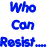 Blue text on white background reads 'Who Can Resist... A Cute Face Like This' next to a person with light hair wearing headphones and holding hands near their head.