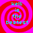 Four identical display a red and pink spiral background with cyan text reading 'kelli is the bestest' in pixelated font