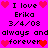 Pixelated pink background with black text and red heart icons arranged in two mirrored