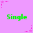 A static image with a light purple background featuring repeated green 'Single' text and pink star-shaped pixel art elements.