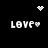 Pixelated white text and symbols on black background with animated heart and starburst effects.
