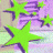 Four star-shaped icons in green, blue, and cyan arranged on a with striped backgrounds