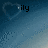 Pixelated blue gradient background with a faint heart outline and partial text 'ily' in black pixels.