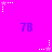 A bright pink background features repeated purple '7B' text and white/pink star-shaped icons with dotted lines.