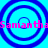 Four blue concentric circles on a cyan background with repeated pink text "Samantha" across the image.