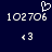 Pixelated digital icon with dark blue background showing two identical side-by-side text blocks and a heart symbol above the left block.