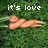 Pixelated image of two figures lying on grass with text 'it's love' above and a number 3 below.