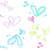 Animated icon with floating hearts and butterflies on white background, transitioning to grayscale image of person with hand on head, then to blue text on purple background.