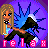 Pixel art of a blonde woman in a blue top and dark pants holding a black cat against a purple-blue background with pink text reading 'relax' at the bottom.