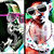 Pixelated static image of two stylized figures with exaggerated features, one in green and purple tones on the left, another in red and white tones on the right.