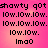 Pixelated text on a pink gradient background with repeated phrases and 'Imao' at the bottom.