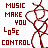 Red text reads "MUSIC MAKE YOU LOSE CONTROL" on white background with red abstract line art forming a vertical pattern.