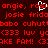 Red pixelated text on dark red background with white heart-shaped cursor overlay, repeating phrases like 'angie', 'rosie', and '(333 luv' in multiple