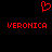 Red pixelated heart symbol above two identical red text strings on black background.