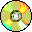 Four circular pixelated icons arranged in a , each with a central gray core surrounded by a brown ring and radiating segments in yellow, green, orange, and gray