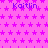 A static image with a pink background covered in purple stars and repeated blue text reading "Kaitlin".