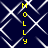 Dark blue background with white geometric lines forming diamond shapes, yellow vertical text reading "MOLLY" repeated on both sides.