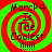Four identical square display a red and green spiral background with dark brown text reading "Morp4 Is The Coolest !!!!!" in a pixelated font
