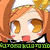 Pixelated anime-style character with orange hair and large brown eyes in top-left, blonde-haired character with closed eyes in top-right, and a third character with blacked-out eyes and open mouth below.
