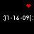 Pixelated red heart and red dot cluster icons alternate above and below repeated white text on black background.