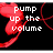 Pixelated red abstract shapes on black background with white text reading "pump up the volume", "like blood rushing through up viens", "its music its love (3", "its what we teens live".