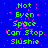 Blue background with green text reading "Not Even Space Can Stop Slushie" and scattered pink pixel dots, static image.