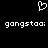 Pixelated white heart symbol above two identical lines of lowercase text on a black background.