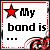A pixelated graphic with red star and text 'My band is ...' on left, transitioning to 'Vital' on right.