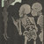 Two pixelated figures in a close embrace against a dark background, one figure's head resting on the other's shoulder.