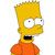 Pixelated cartoon character with yellow skin, spiky hair, wide eyes, open mouth, and orange shirt against white background.