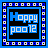 Pixelated blue and black icon with 'Hoppy poo12' text, framed by blue and white dotted borders, showing sequential text changes across observations.